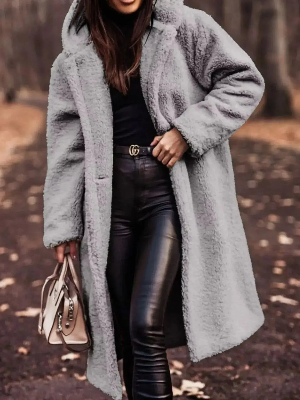 Teddy Bear Hooded Longline Outerwear - Plush Fashion Hub