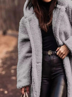 Teddy Bear Hooded Longline Outerwear - Plush Fashion Hub
