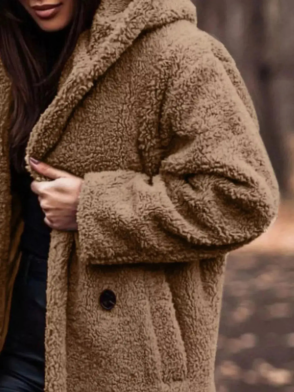 Teddy Bear Hooded Longline Outerwear - Plush Fashion Hub
