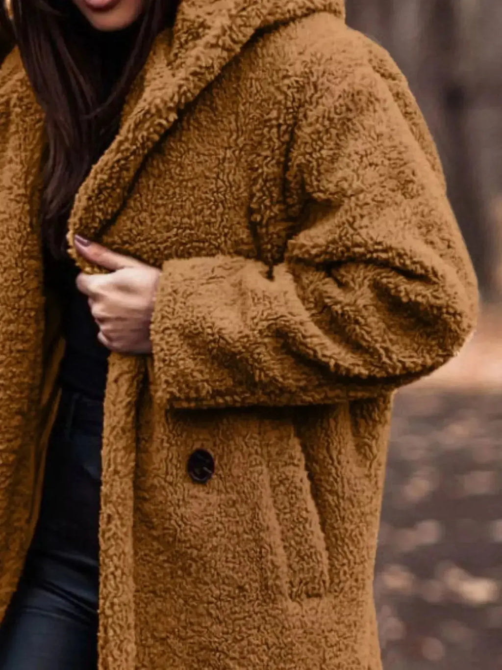 Teddy Bear Hooded Longline Outerwear - Plush Fashion Hub