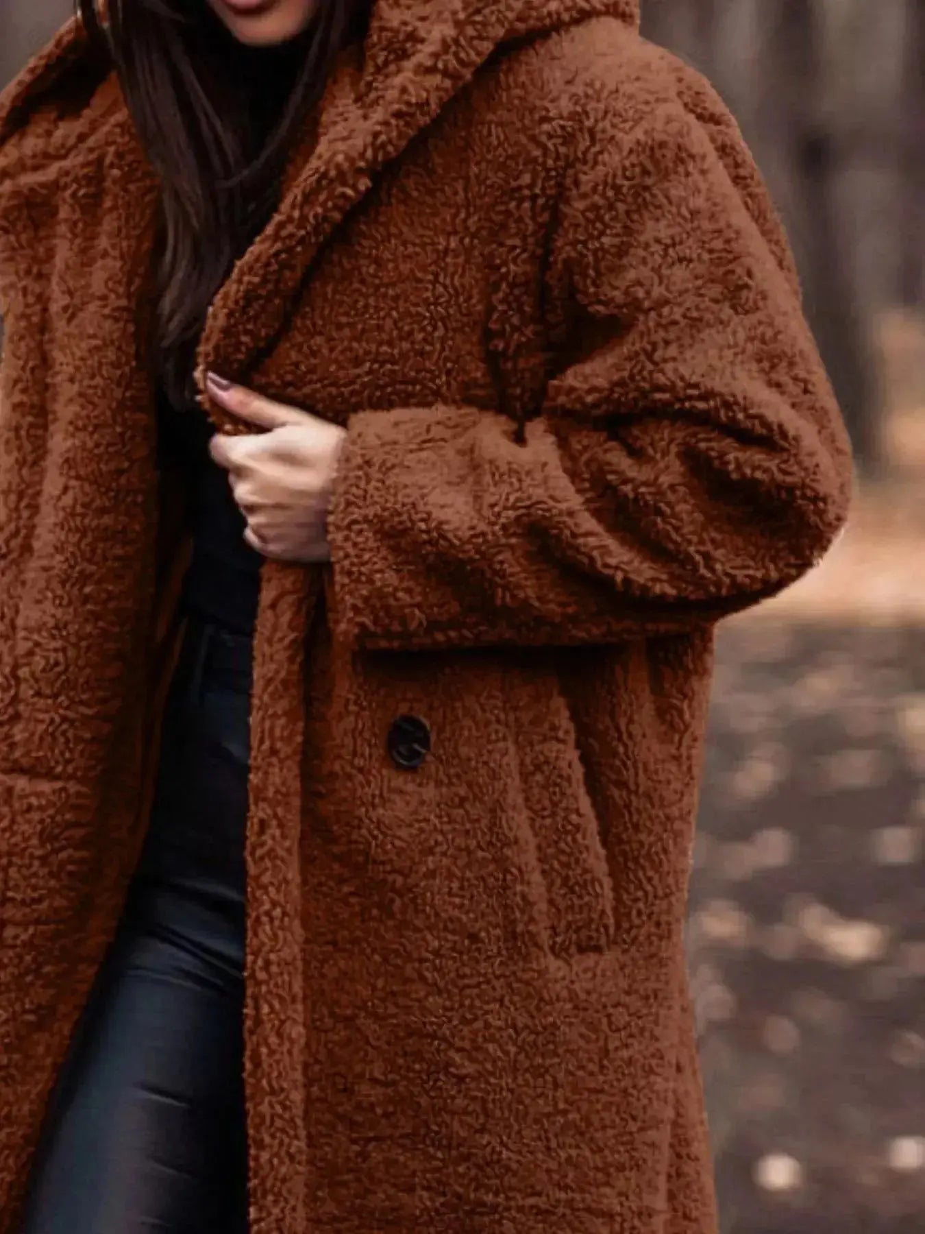 Teddy Bear Hooded Longline Outerwear - Plush Fashion Hub