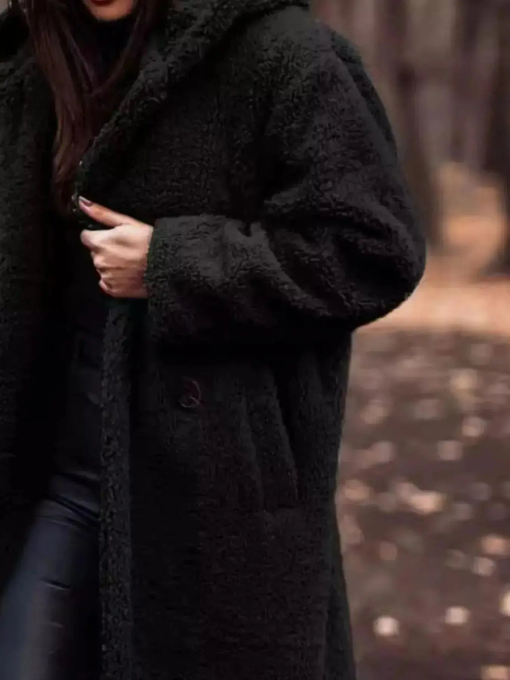 Teddy Bear Hooded Longline Outerwear - Plush Fashion Hub