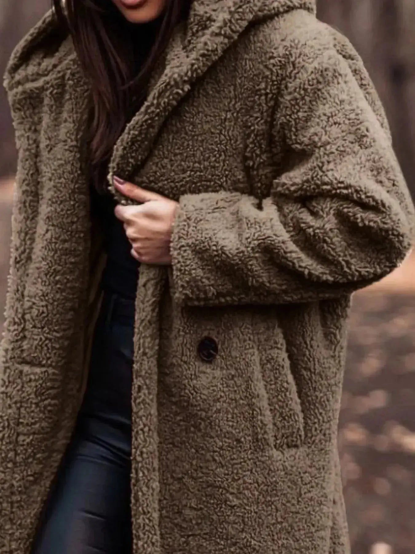 Teddy Bear Hooded Longline Outerwear - Plush Fashion Hub