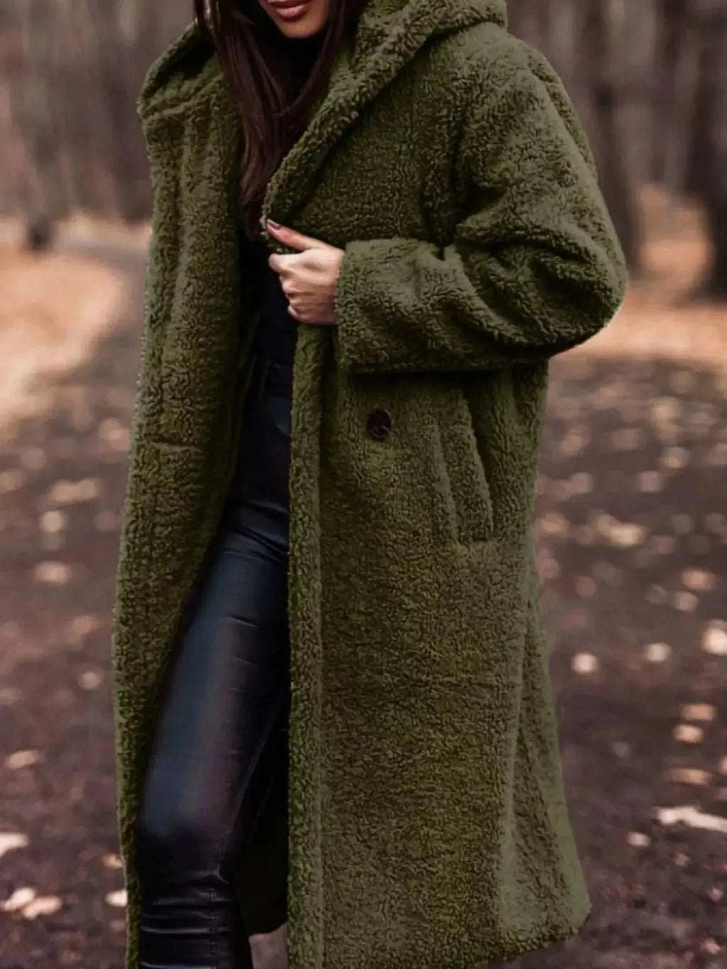Teddy Bear Hooded Longline Outerwear - Plush Fashion Hub