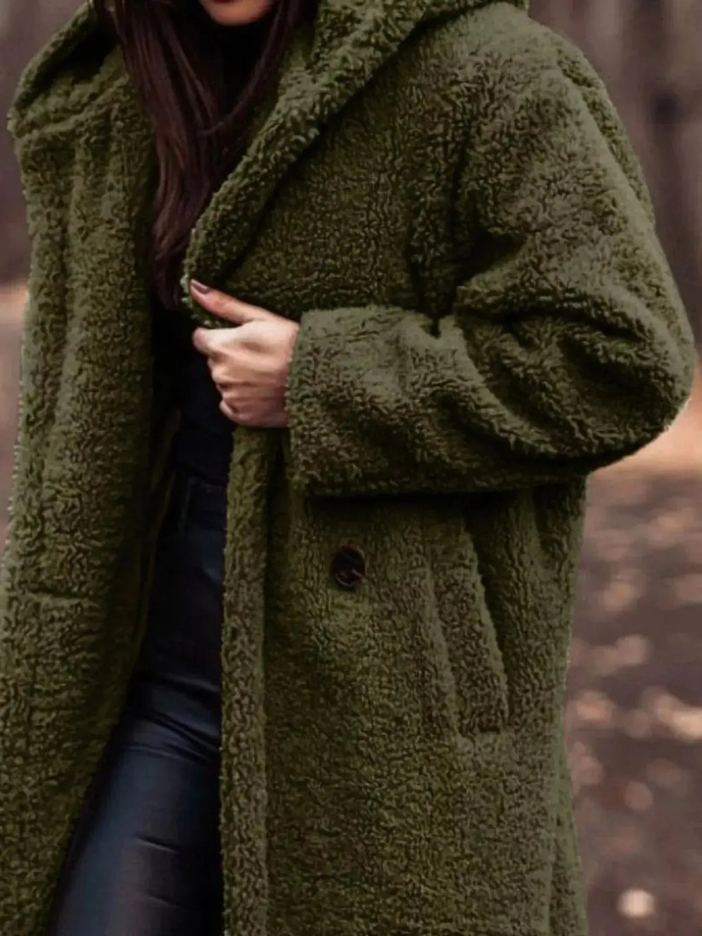 Teddy Bear Hooded Longline Outerwear - Plush Fashion Hub
