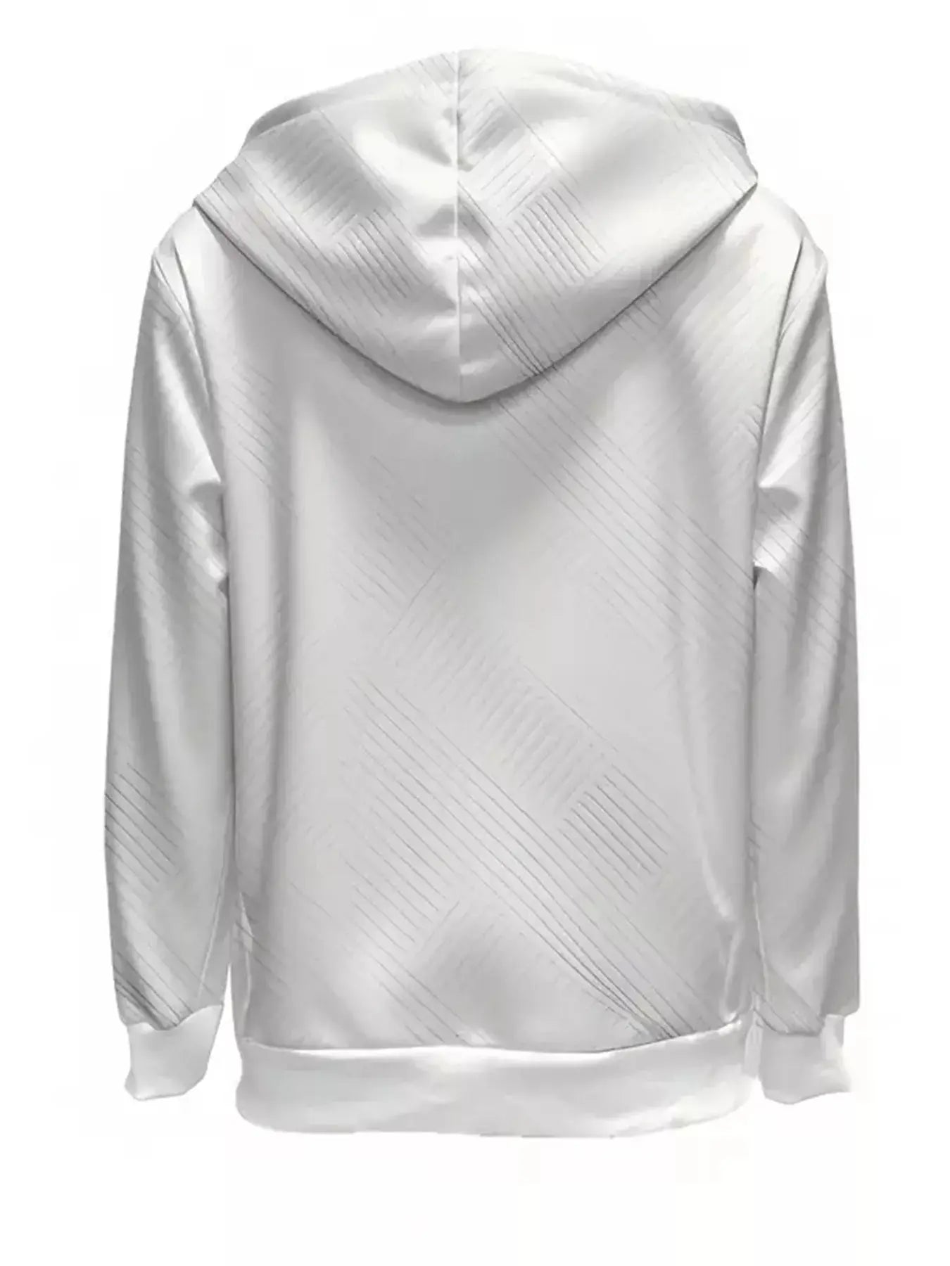 Texture Zip-Up Hoodie with Drawstring - Plush Fashion Hub