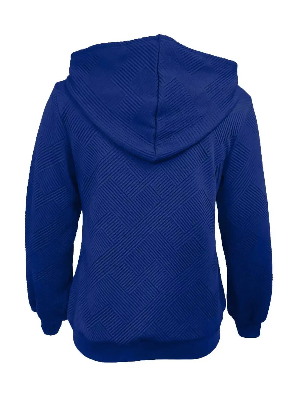Texture Zip-Up Hoodie with Drawstring - Plush Fashion Hub