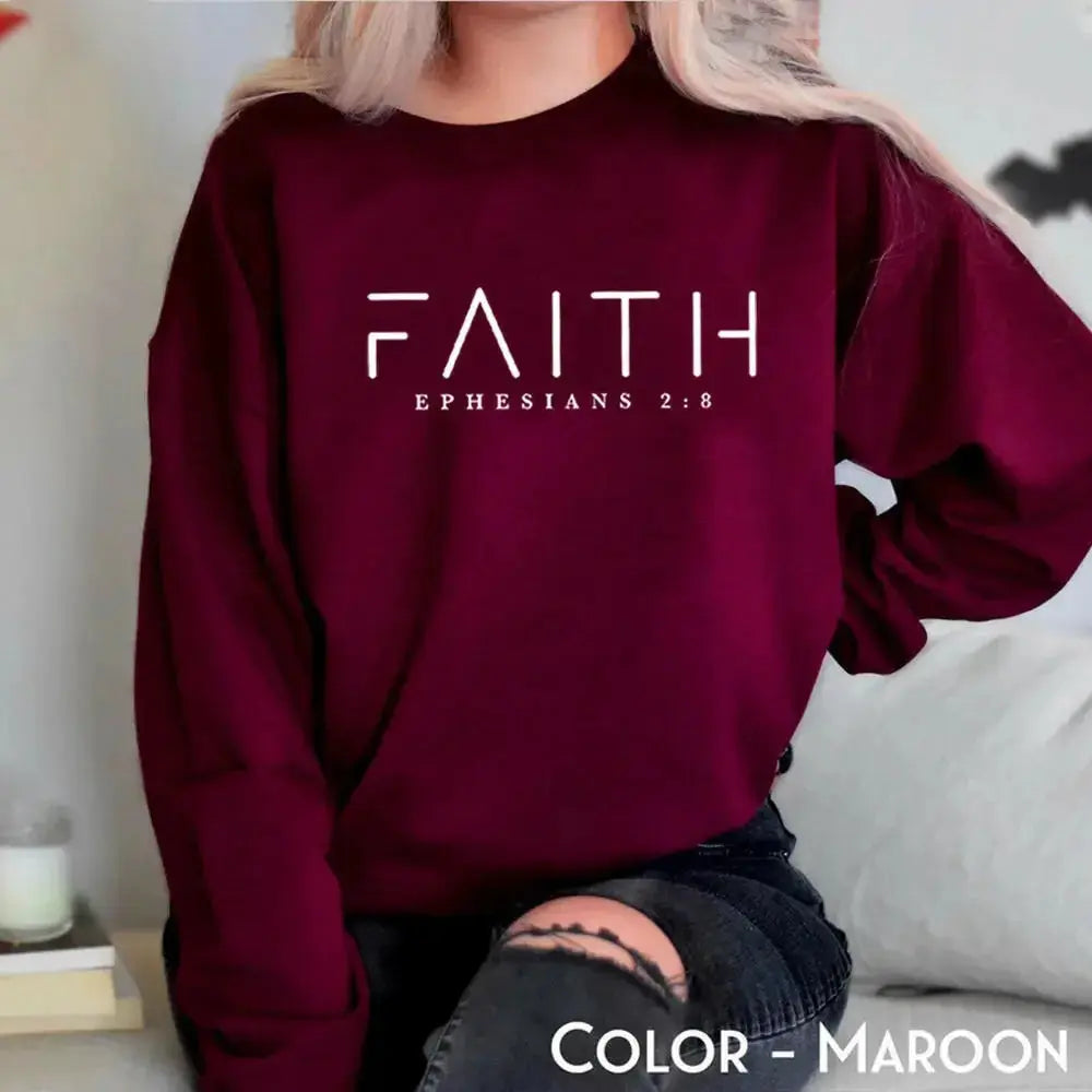 Trendy Faith Sweatshirt Bible Verse Shirt Christian Clothing - Plush Fashion Hub