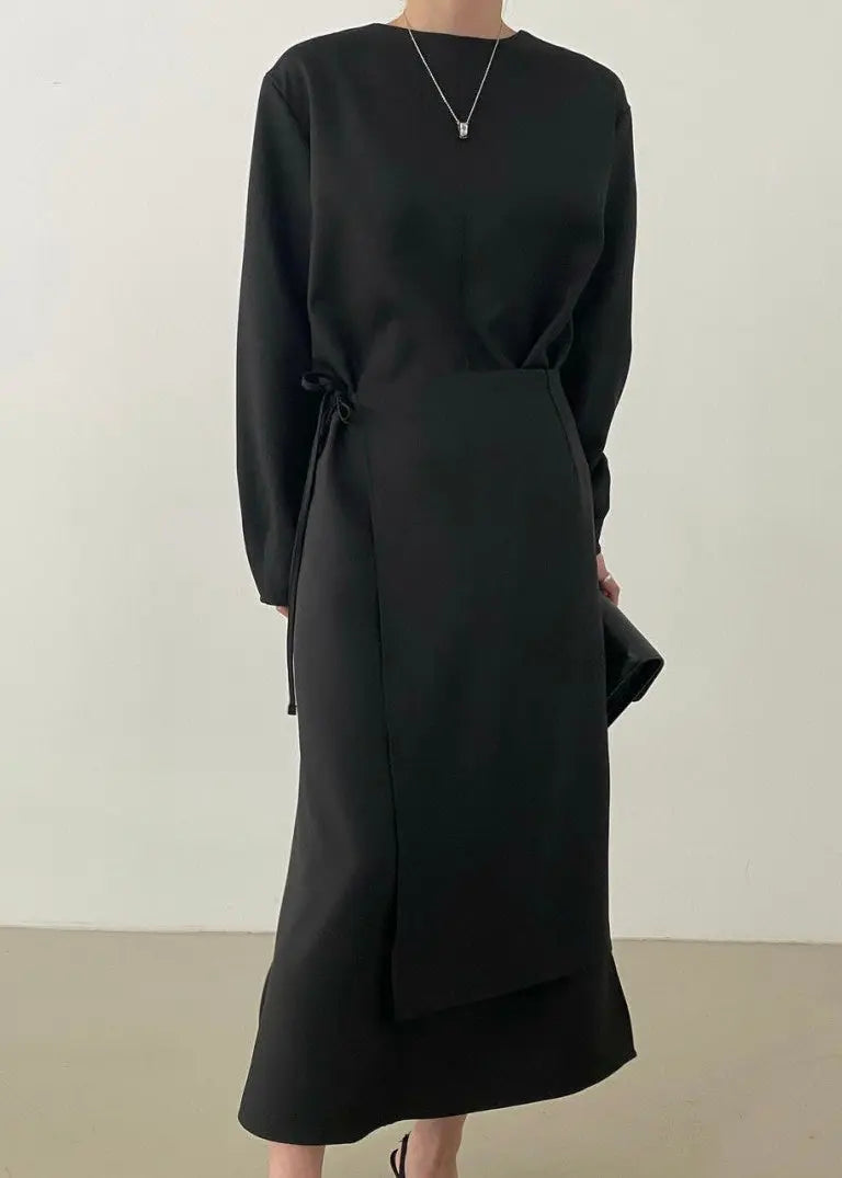 Unique Lace-up 2-pieces Long Dress Plush Fashion Hub