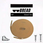 Desert tan Elastic Shoelace by Bread, showing a close-up of the flexible, durable laces designed for comfortable fit.
