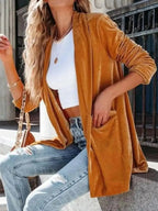 Velvet One Button Outerwear - Plush Fashion Hub