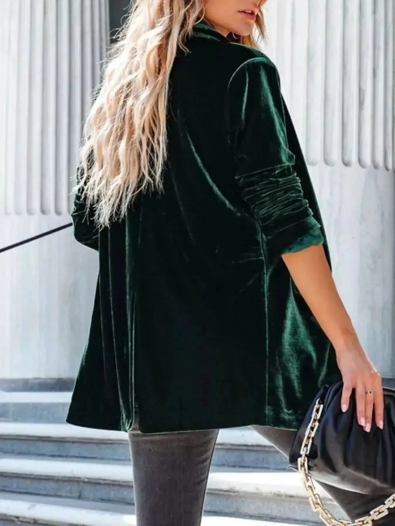 Velvet One Button Outerwear - Plush Fashion Hub