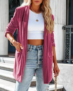 Velvet One Button Outerwear - Plush Fashion Hub