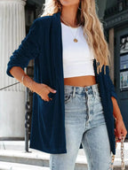 Velvet One Button Outerwear - Plush Fashion Hub