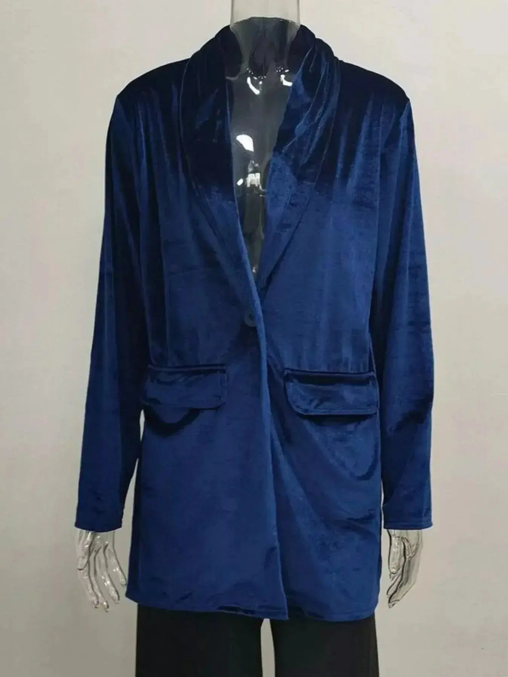 Velvet One Button Outerwear - Plush Fashion Hub