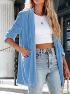 Velvet One Button Outerwear - Plush Fashion Hub
