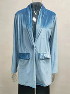 Velvet One Button Outerwear - Plush Fashion Hub