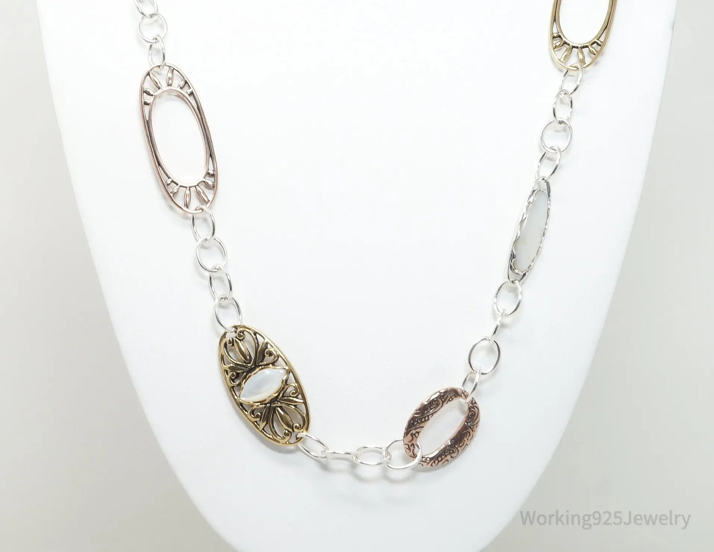 Vintage Designer Carolyn Pollack Relios Collection Sterling Silver Necklace Plush Fashion Hub