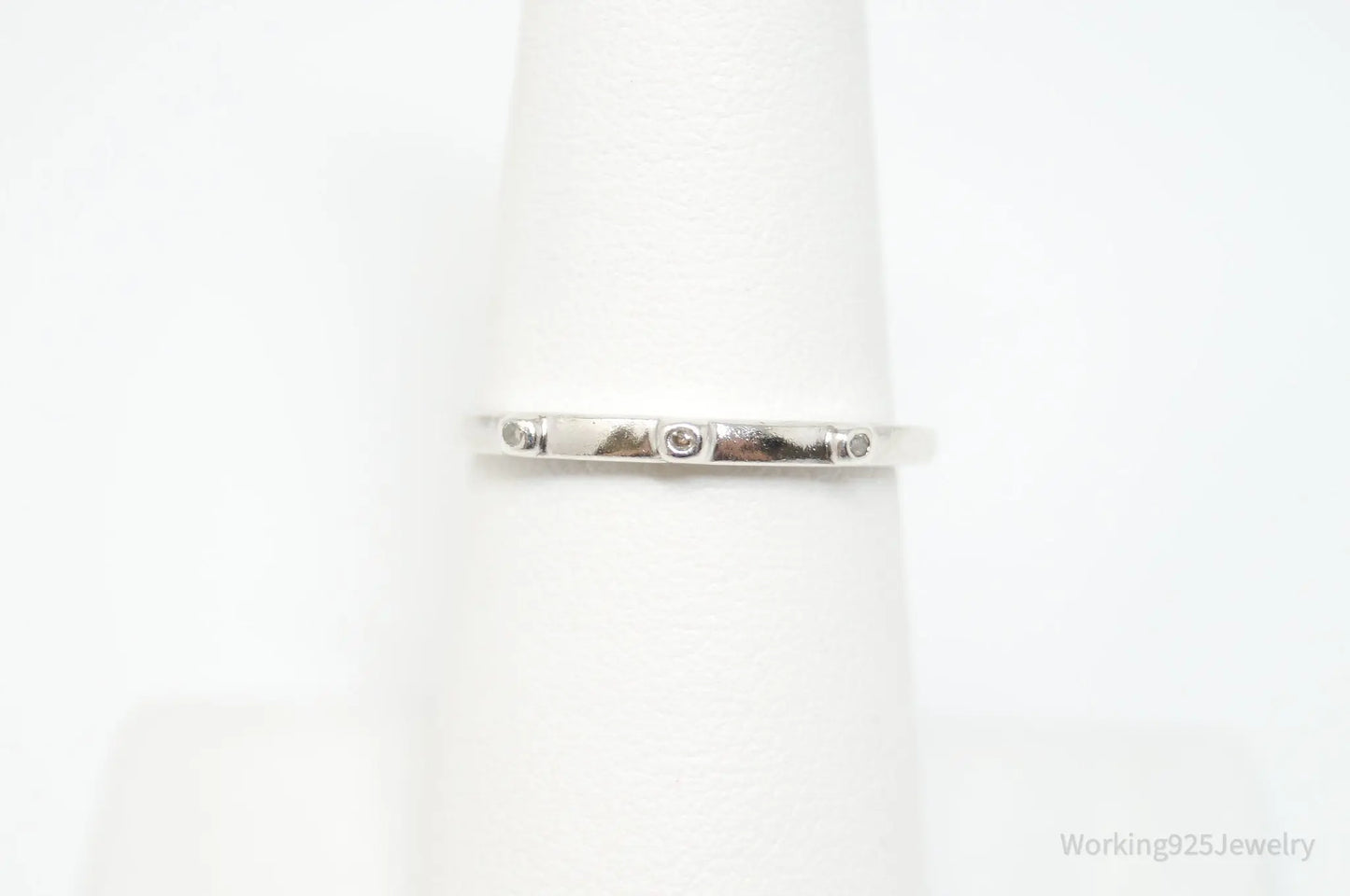 Vintage Designer Heng Ngai Diamond Sterling Silver Ring - Size 6.75 Plush Fashion Hub