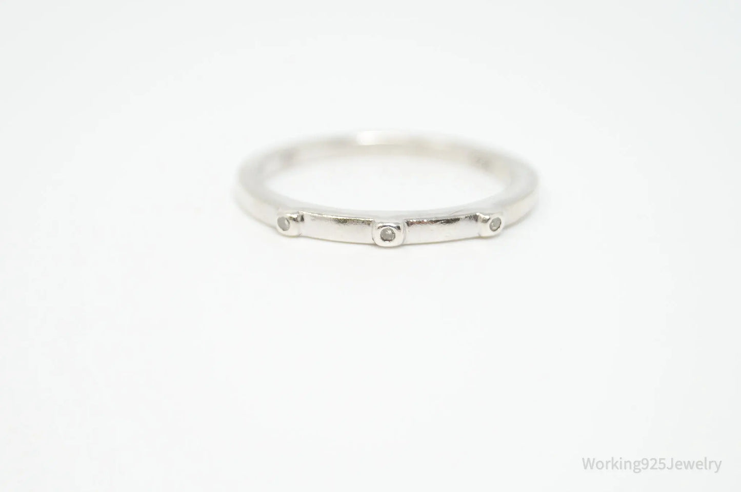 Vintage Designer Heng Ngai Diamond Sterling Silver Ring - Size 6.75 Plush Fashion Hub