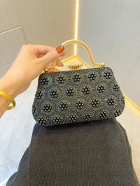 Vintage Pearl Tote Clutch Wedding evening clutch Dinner bag M4676-089113 Plush Fashion Hub 37.61