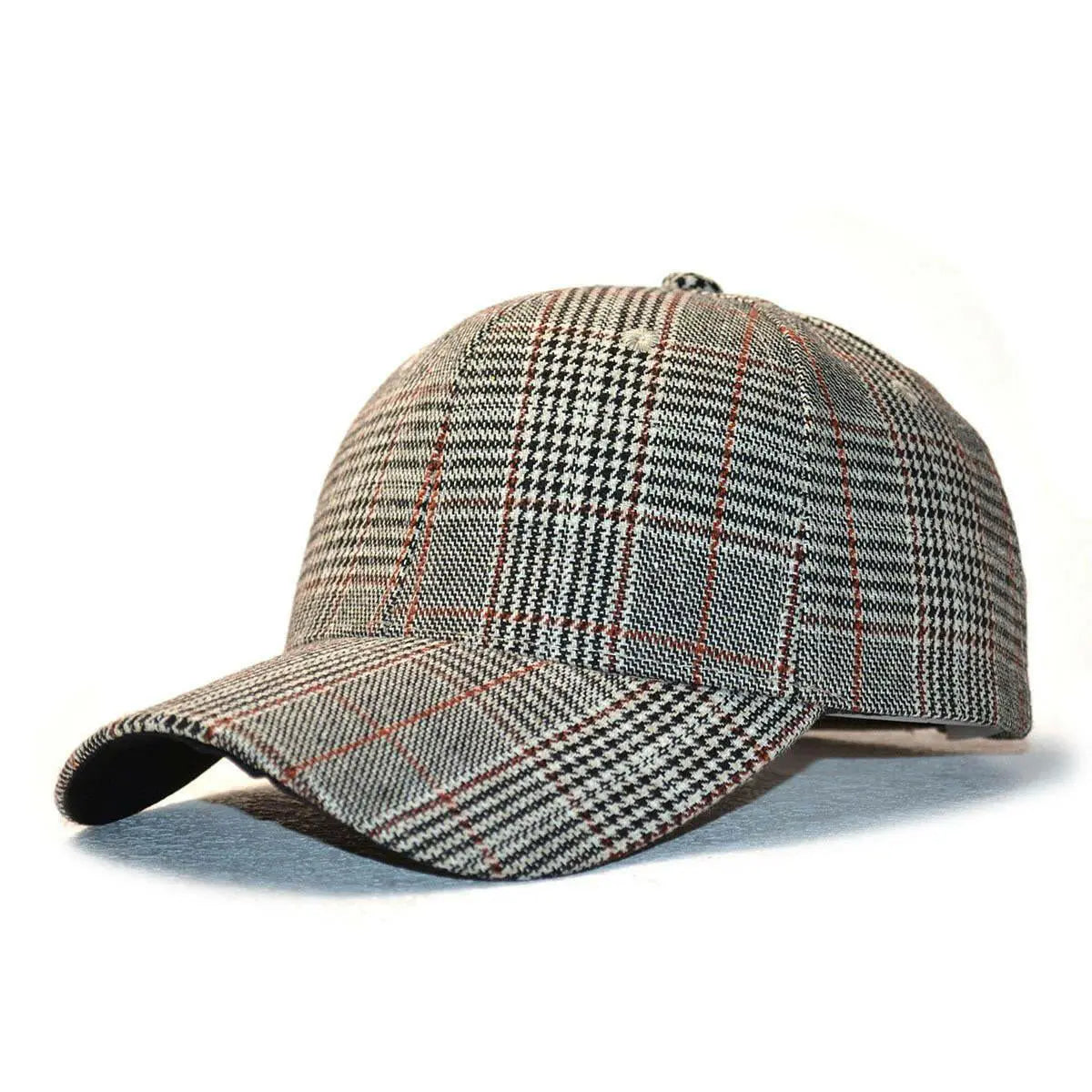 Vintage Plaid Blended Baseball Cap - Plush Fashion Hub