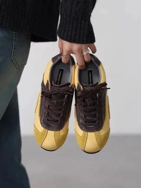 Vintage Platform Lace-up Cuban Sneakers Shoes Plush Fashion Hub