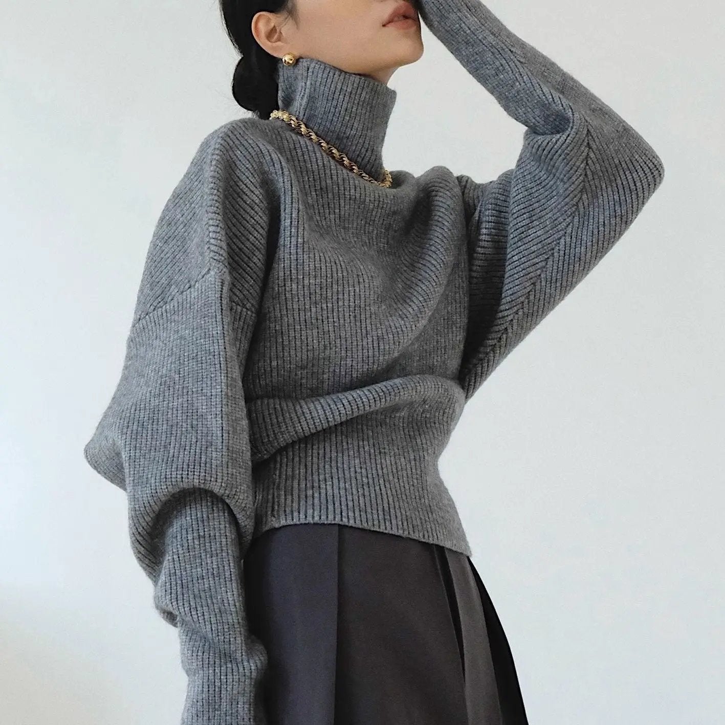 Vintage Turtleneck Knit Sweater Plush Fashion Hub