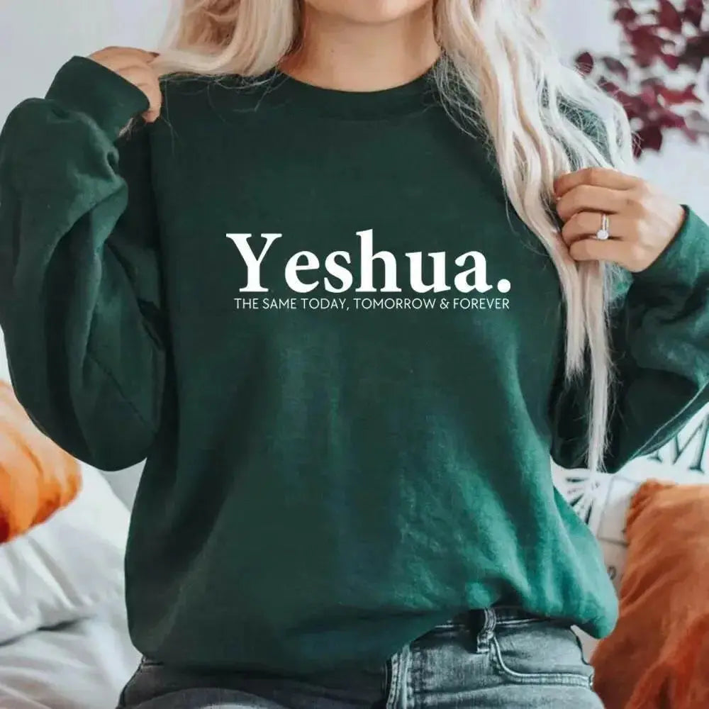 Vintage Yeshua Christian Sweatshirt Christian Apparel Faith - Plush Fashion Hub