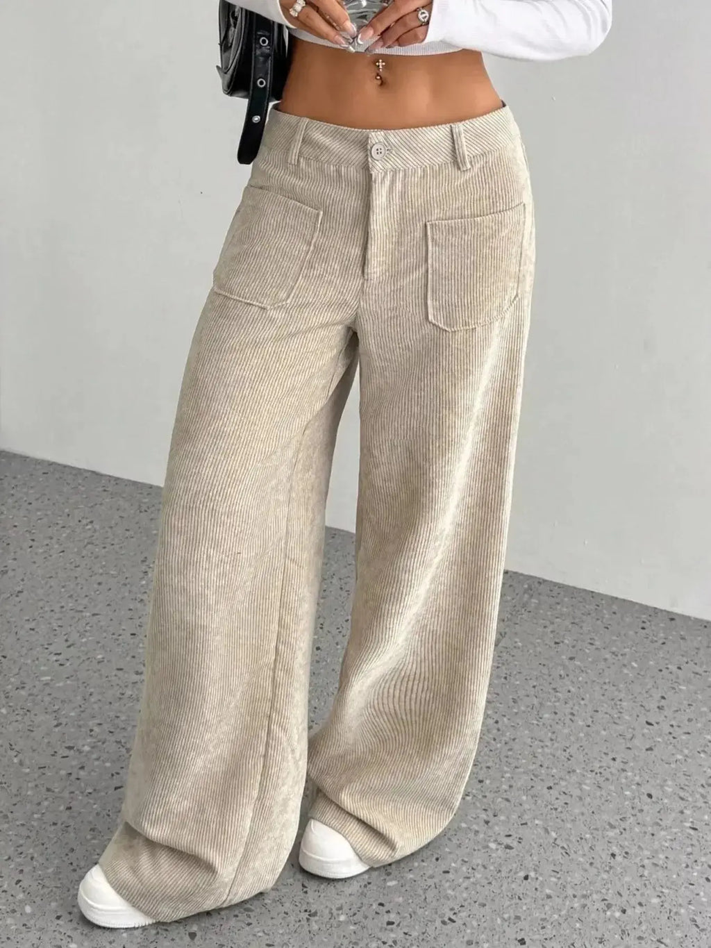Wide Leg Corduroy Pants - Plush Fashion Hub