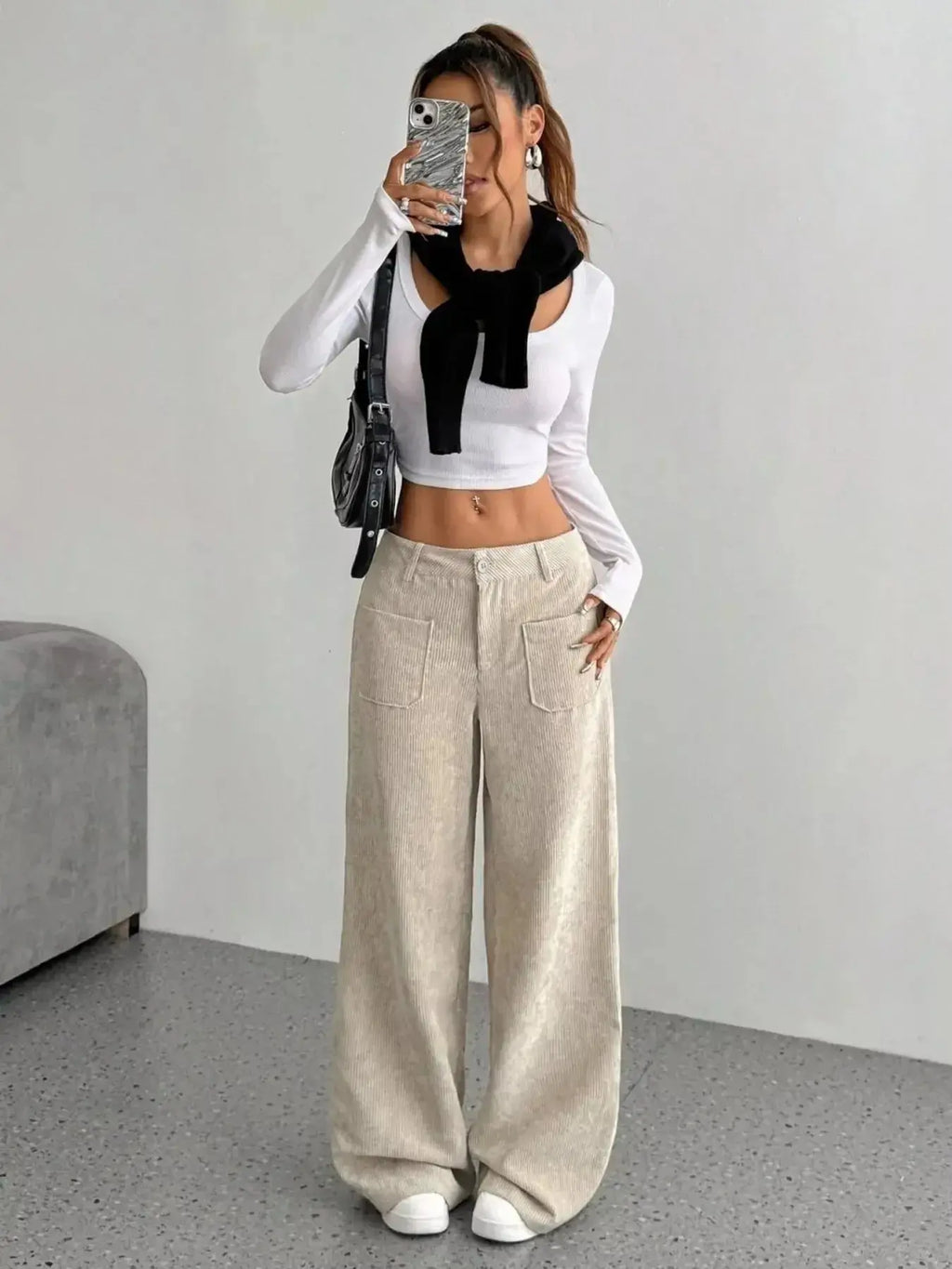 Wide Leg Corduroy Pants - Plush Fashion Hub