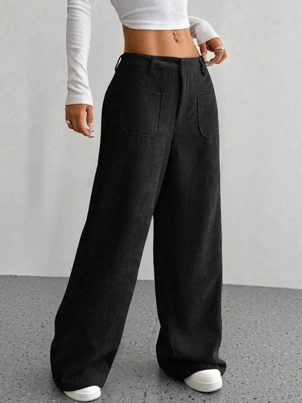 Wide Leg Corduroy Pants - Plush Fashion Hub