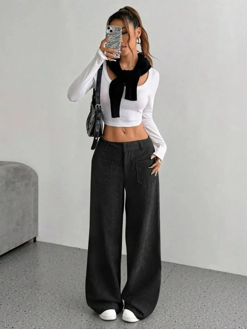 Wide Leg Corduroy Pants - Plush Fashion Hub