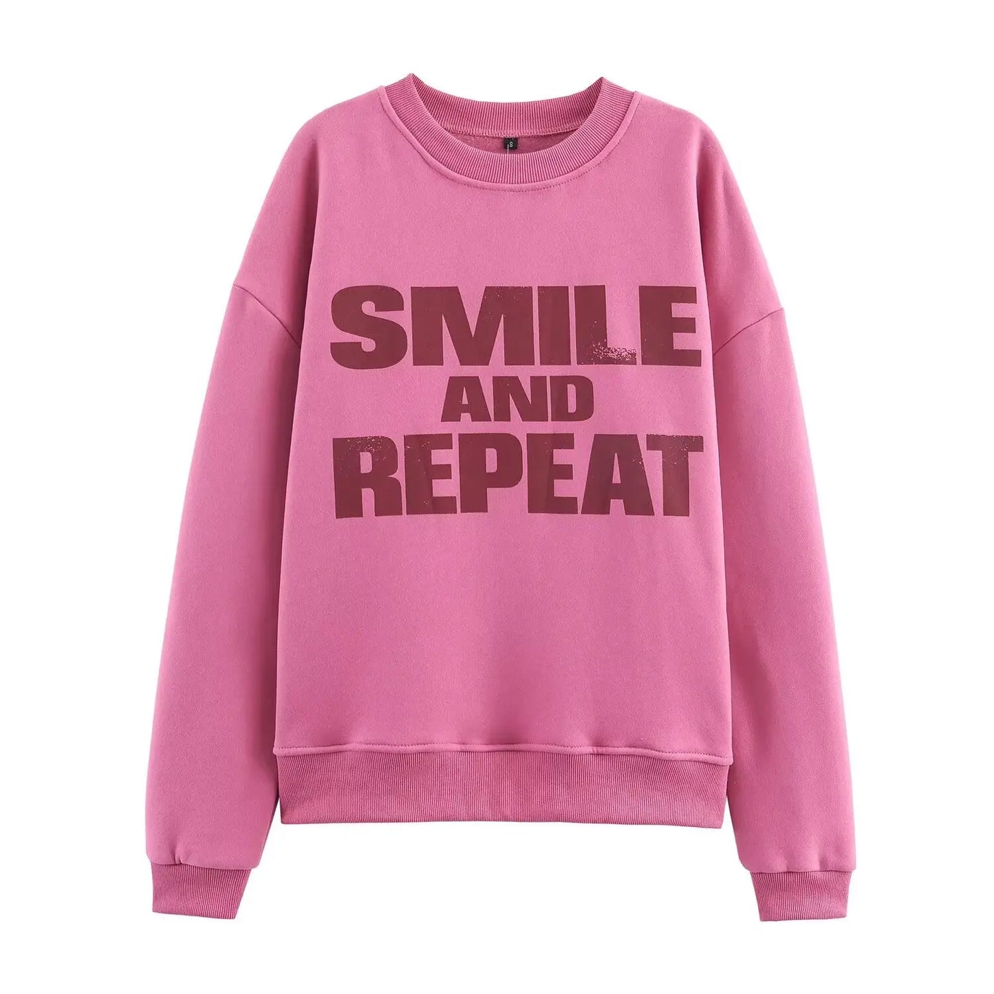 Women Clothing Autumn Winter Casual All Match round Neck Loose Printed Sweatshirts Perfecsy