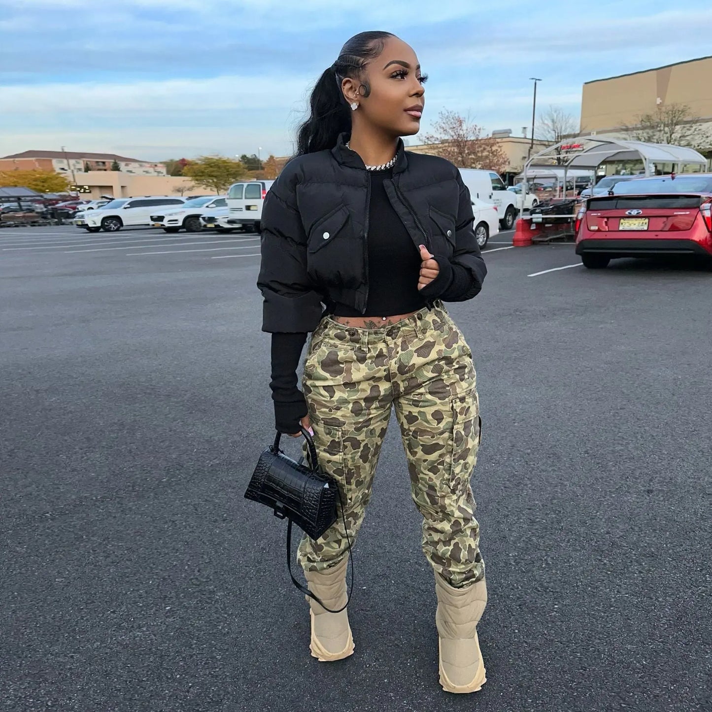 Women Clothing Winter Cotton Padded Jacket Stand Collar Short Coat Warm Quilted Jacket Jacket Perfecsy