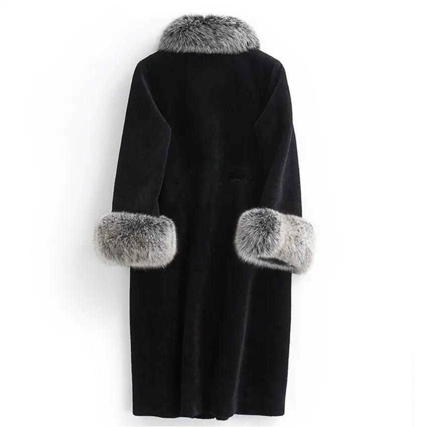 Women Winter Fox Fur Loose plus Size Mink Mink Coat Whole Mink Long Cut Coat Faux Fur Coat Perfecsy