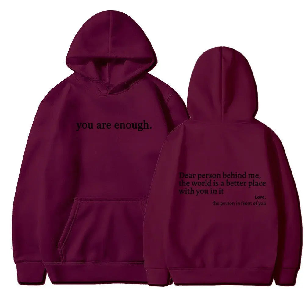 Women's Brushed Hoody Plain Letters - Plush Fashion Hub