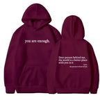 Women's Brushed Hoody Plain Letters - Plush Fashion Hub