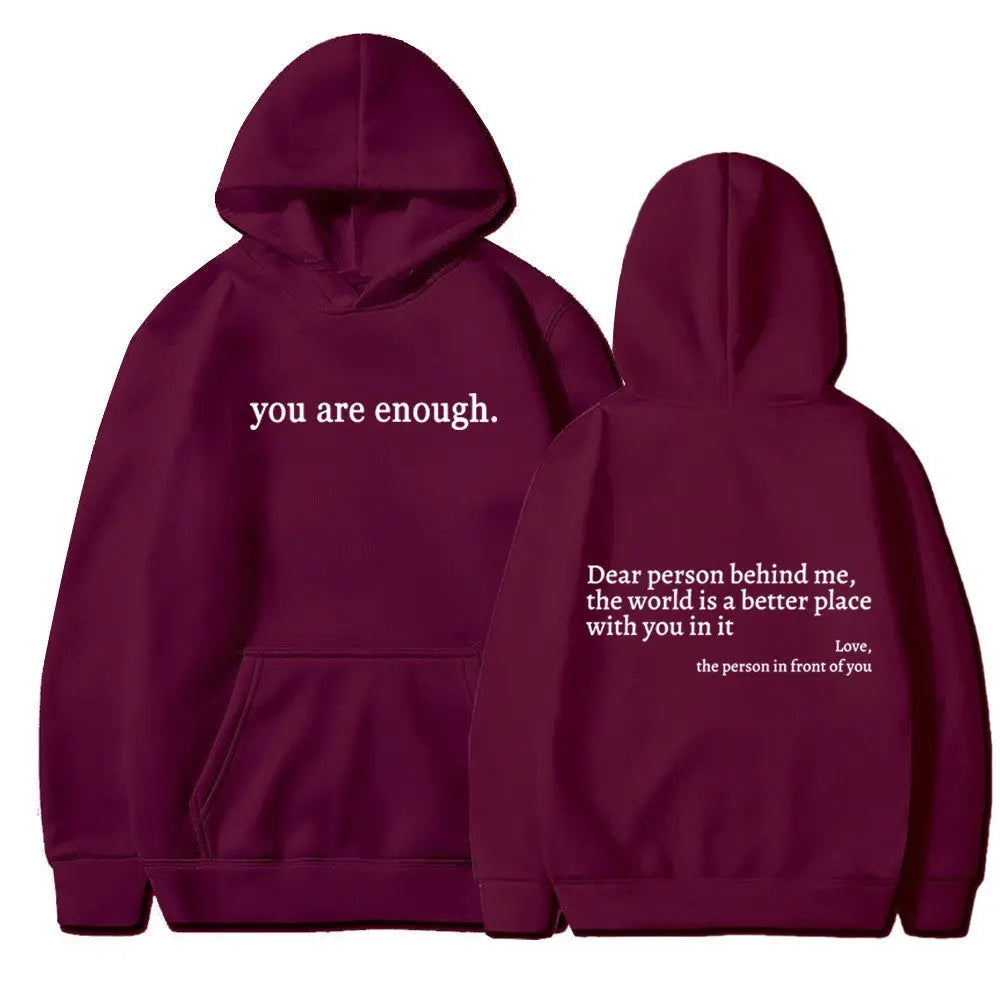 Women's Brushed Hoody Plain Letters - Plush Fashion Hub
