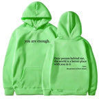 Women's Brushed Hoody Plain Letters - Plush Fashion Hub