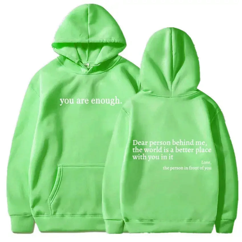 Women's Brushed Hoody Plain Letters - Plush Fashion Hub