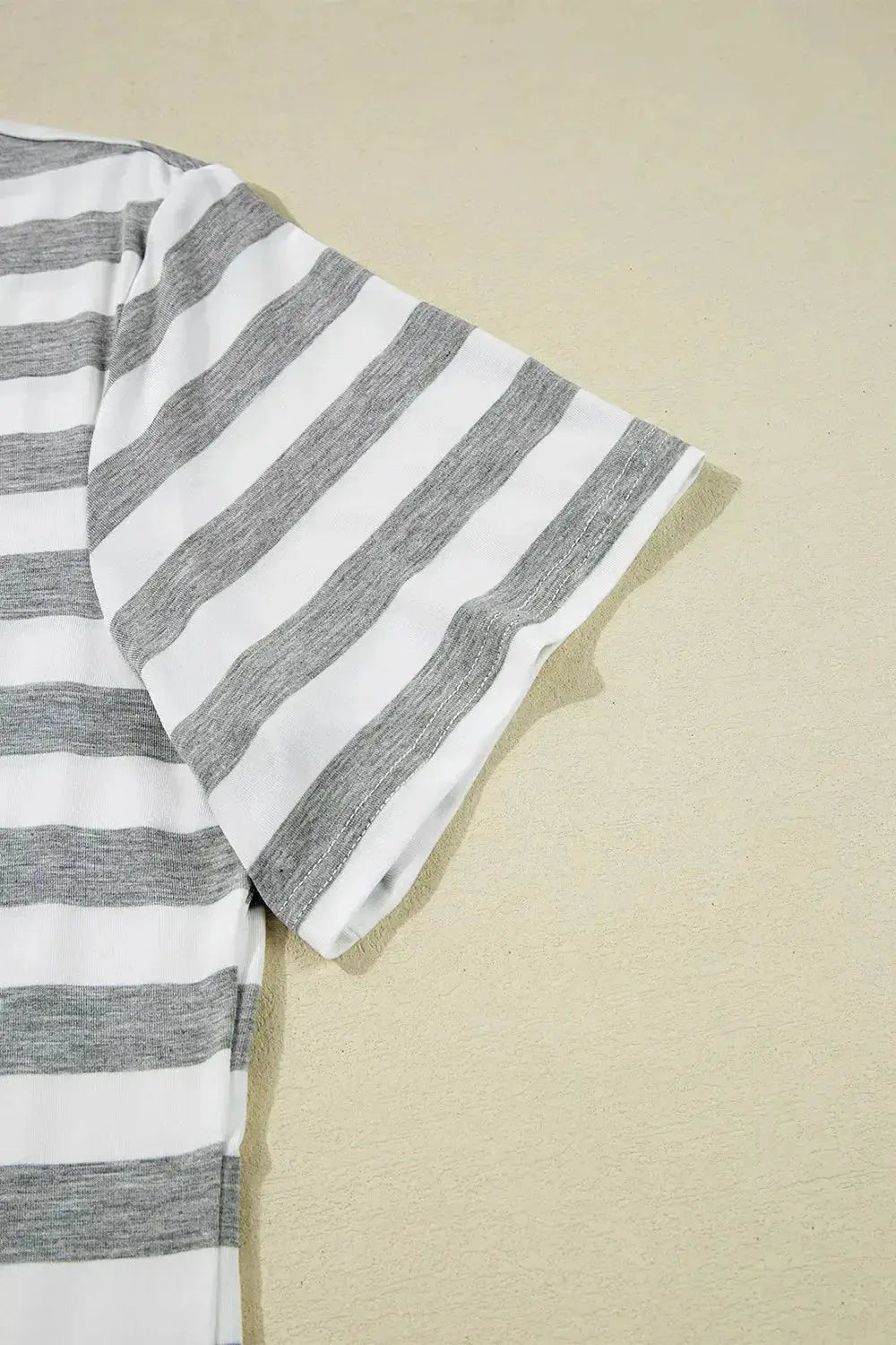Casual Striped V-Neck Midi T-Shirt Dress - Plush Fashion Hub