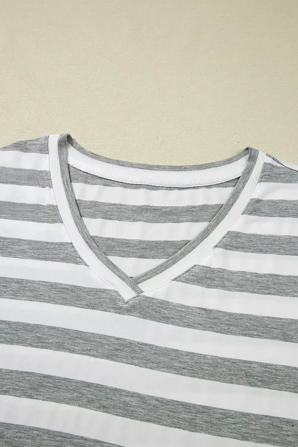 Casual Striped V-Neck Midi T-Shirt Dress - Plush Fashion Hub