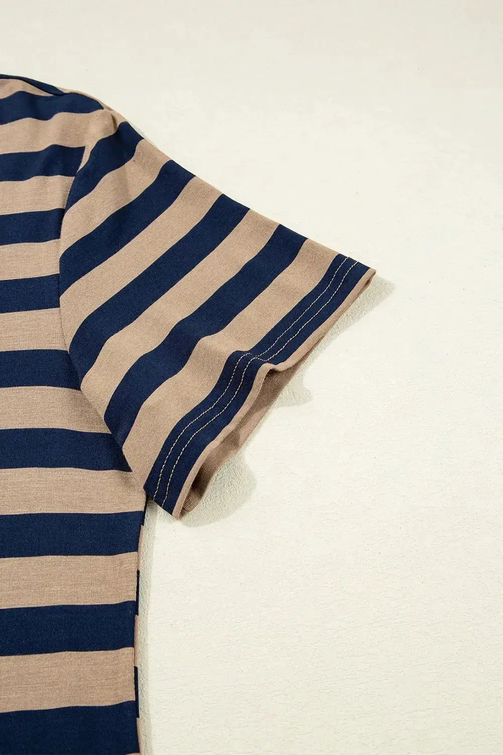 Casual Striped V-Neck Midi T-Shirt Dress - Plush Fashion Hub