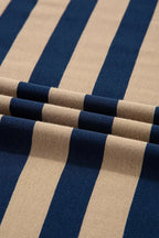 Casual Striped V-Neck Midi T-Shirt Dress - Plush Fashion Hub