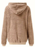 Fleece Zip-Up Drawstring Outerwear - Plush Fashion Hub