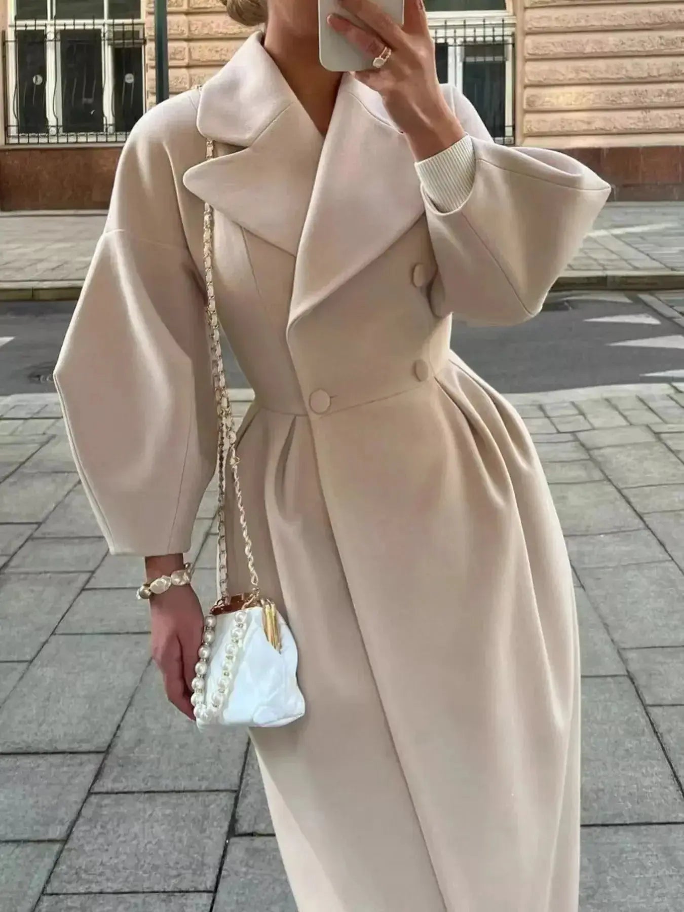 Double-Breasted Longline Coat - Plush Fashion Hub