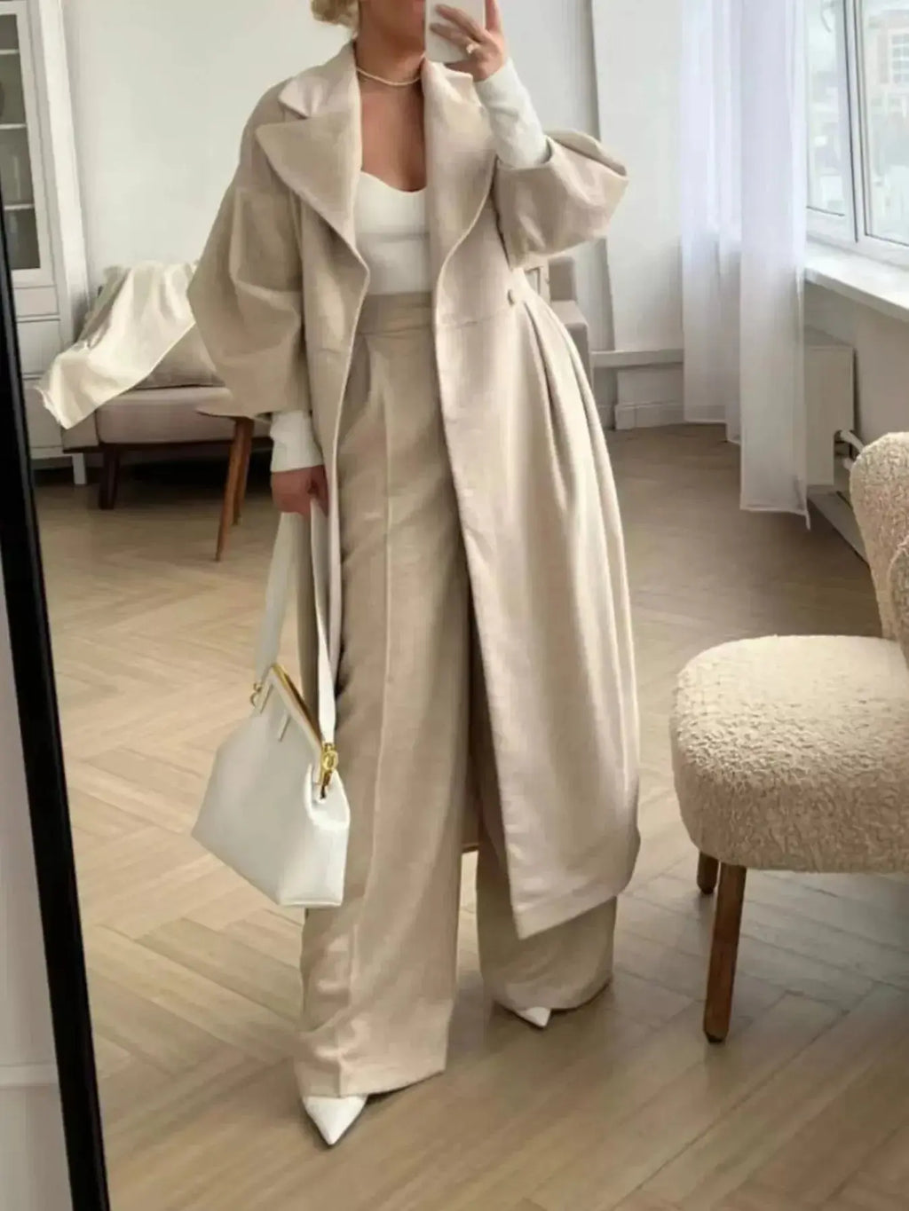 Double-Breasted Longline Coat - Plush Fashion Hub