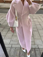 Double-Breasted Longline Coat - Plush Fashion Hub