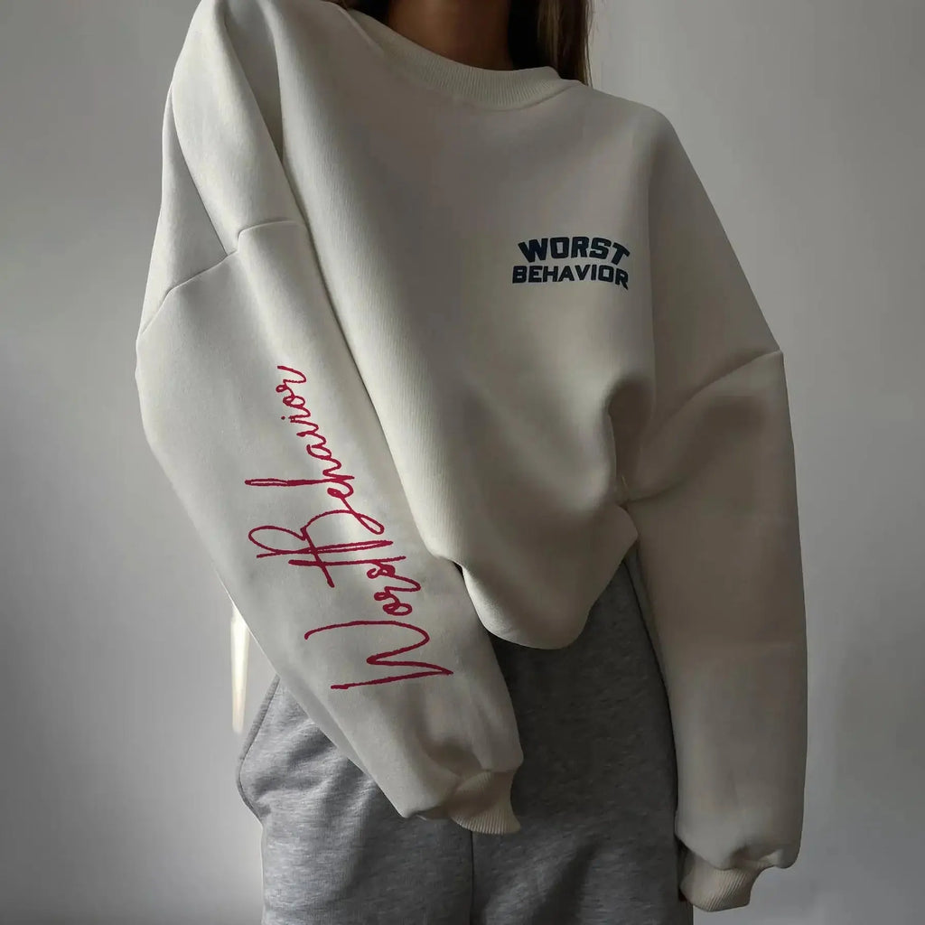 Women's Fashion Round Neck Sweater - Plush Fashion Hub